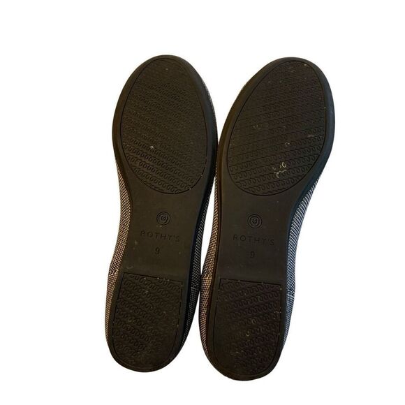 Rothy's Cloud gray Birds Eye round flat navy print women's size 9 - Picture 8 of 9